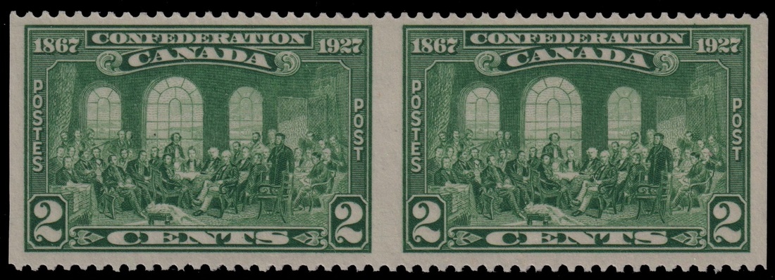 Canada C Green Confederation Imperforate Between Pair Nev