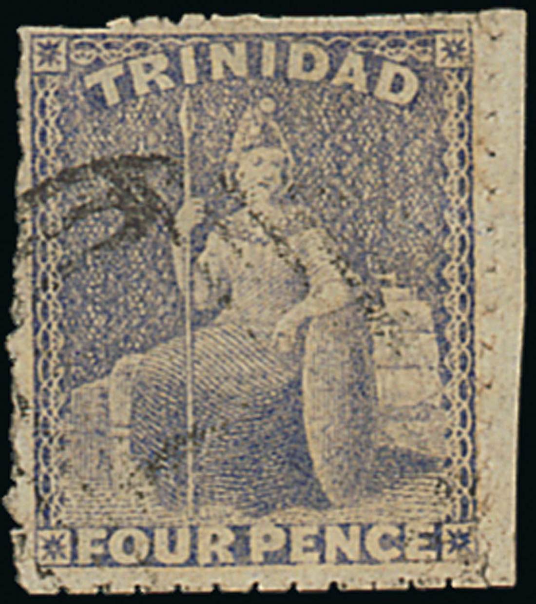 1294 - Trinidad 1859 (Sept.) Pin-Perf. 12½ 4d. dull lilac with perforat...