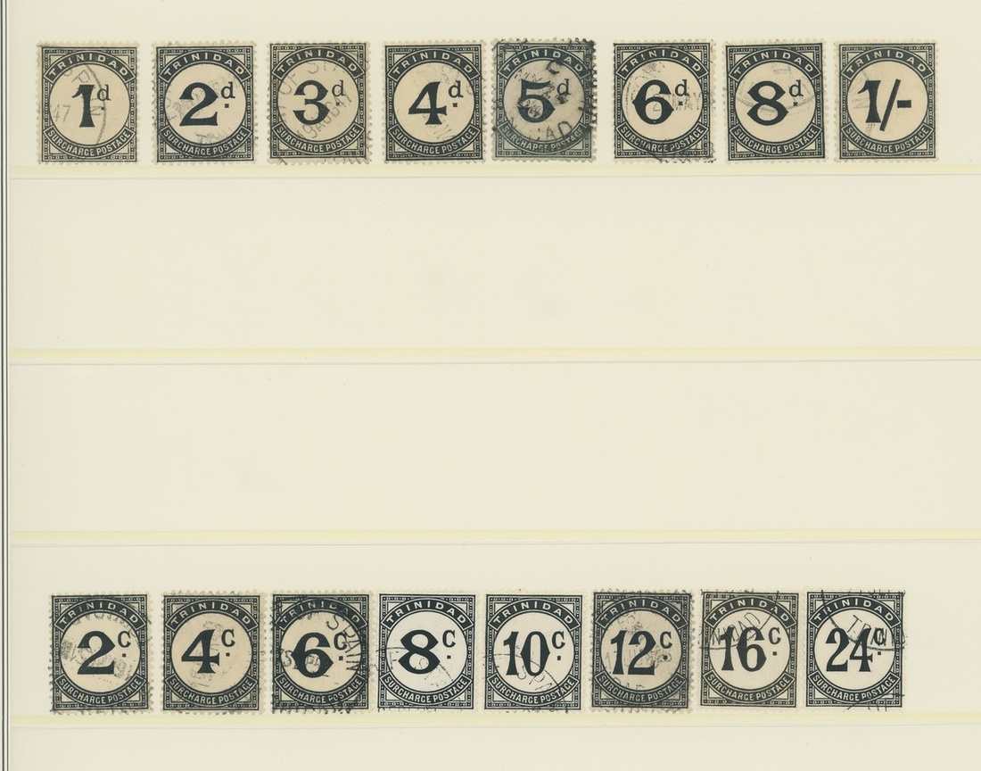 1334 - Trinidad and Tobago Postage Due Stamps 1923-45 and 1947 sets, us...