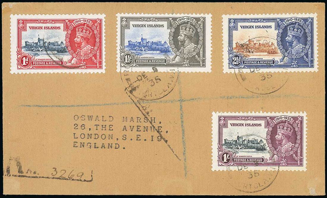 836 - Virgin Islands Covers 1935 (5 Dec.) Marsh envelope registered fr...