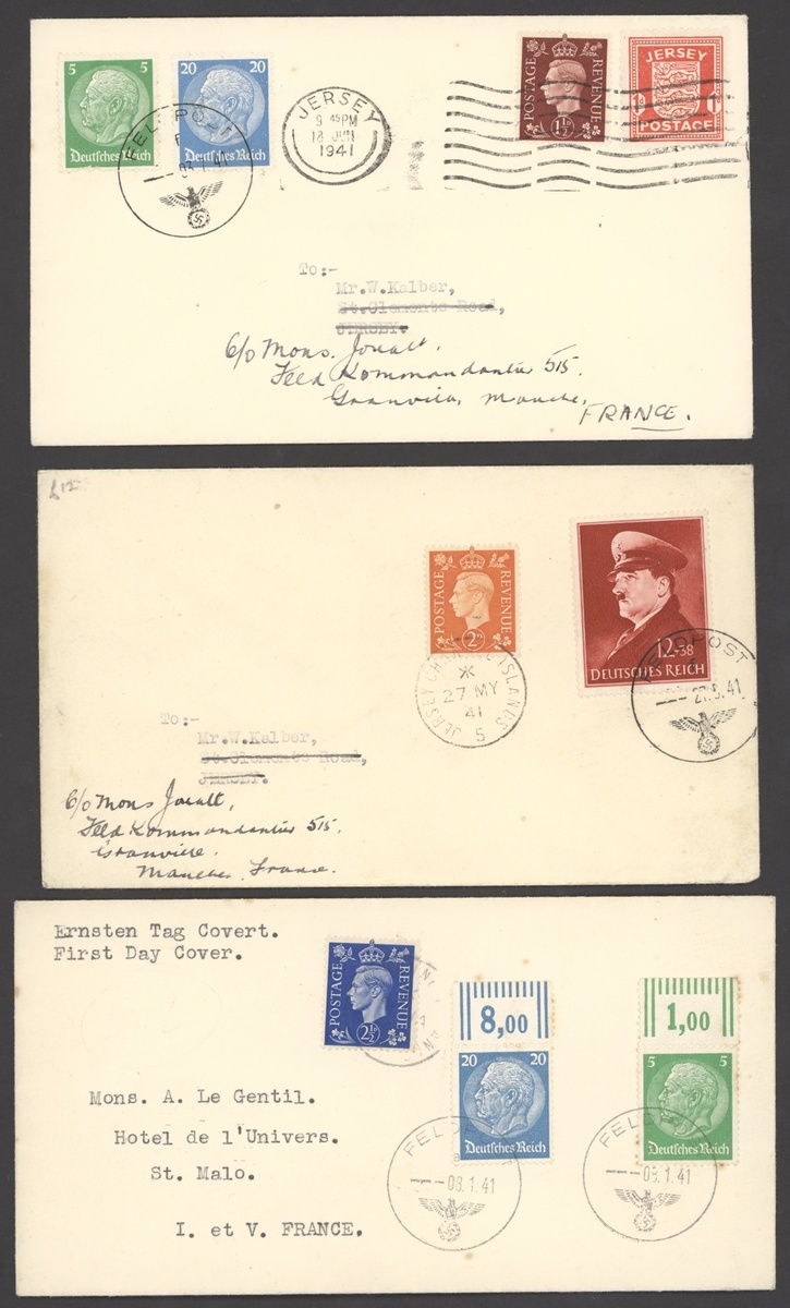2729 - Channel Islands Jersey, Wartime Covers Feldpost Covers Addressed...