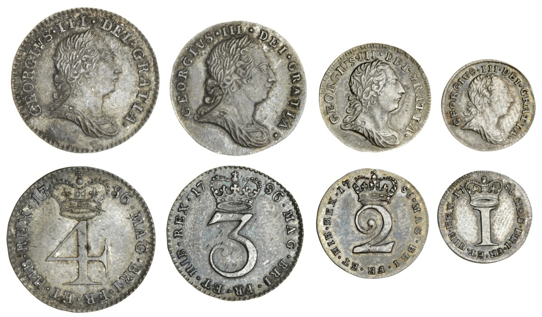 1427 - George III (1760-1820), Maundy Fourpence to Penny, 1786 (4) (ESC...