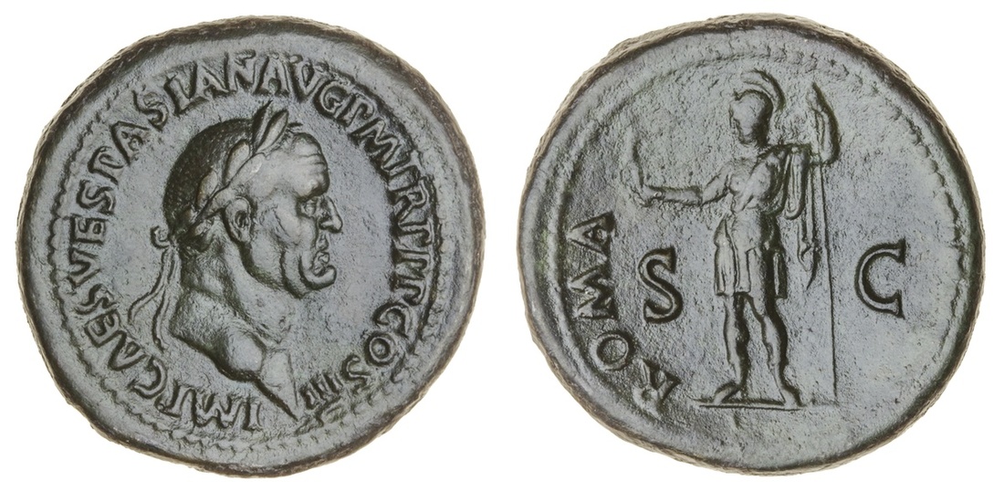 1556 - Vespasian (69-79), AE Sestertius, 21.49g, Rome, 71, imp caes ves...