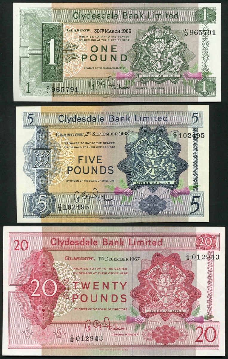 2364 - Clydesdale Bank Limited, £20, 1 December 1967, serial number C/E