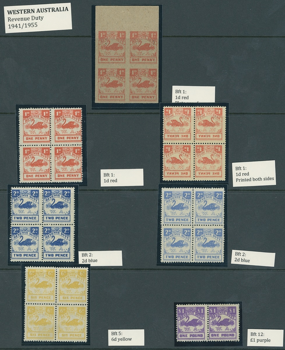 4122 - Western Australia Revenue Stamps Revenue Duty 1d. marginal imper...