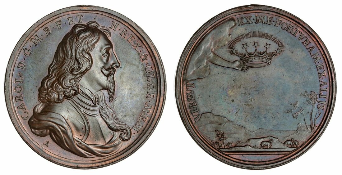 6037 - Charles I (1625-1649), AE Memorial Medal, 1649, by Roettier, CAR...