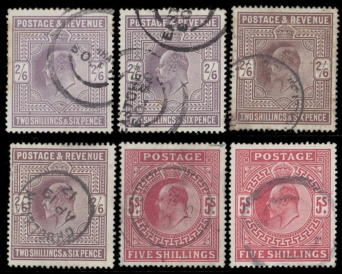 1134 Great Britain King Edward VII Collections and Ranges 2/6d. (4) a...