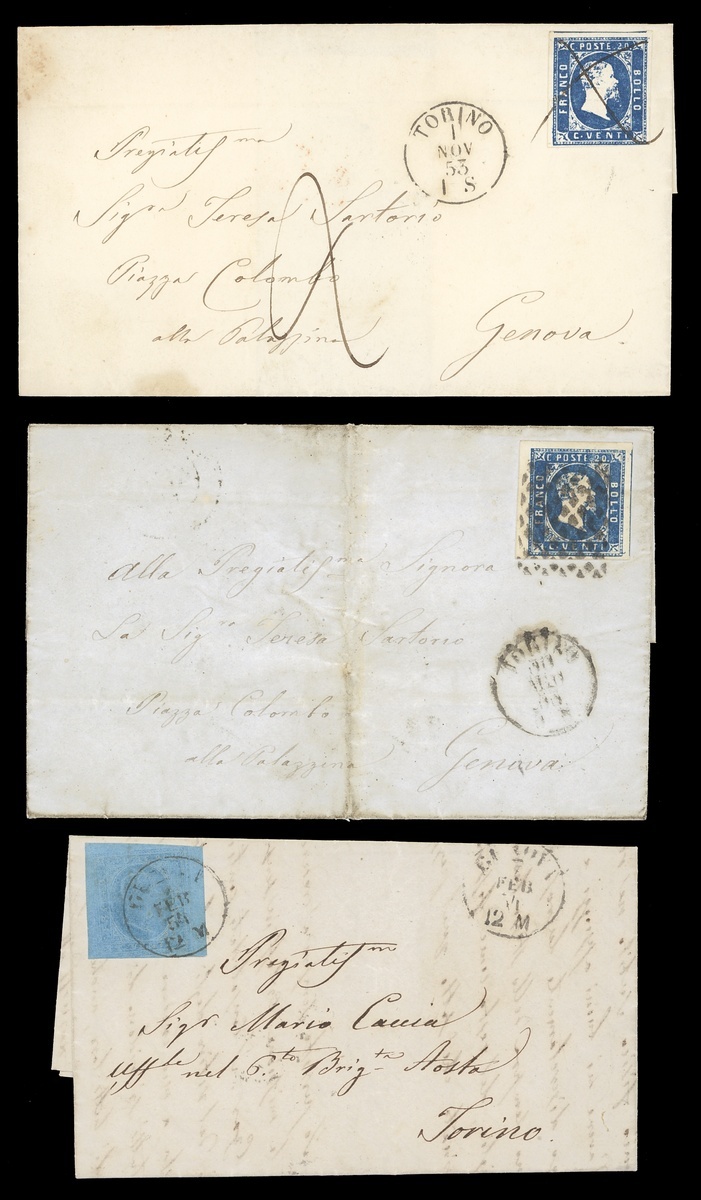 2696 Italian States Sardinia 18511860 postal history selection (6) i...