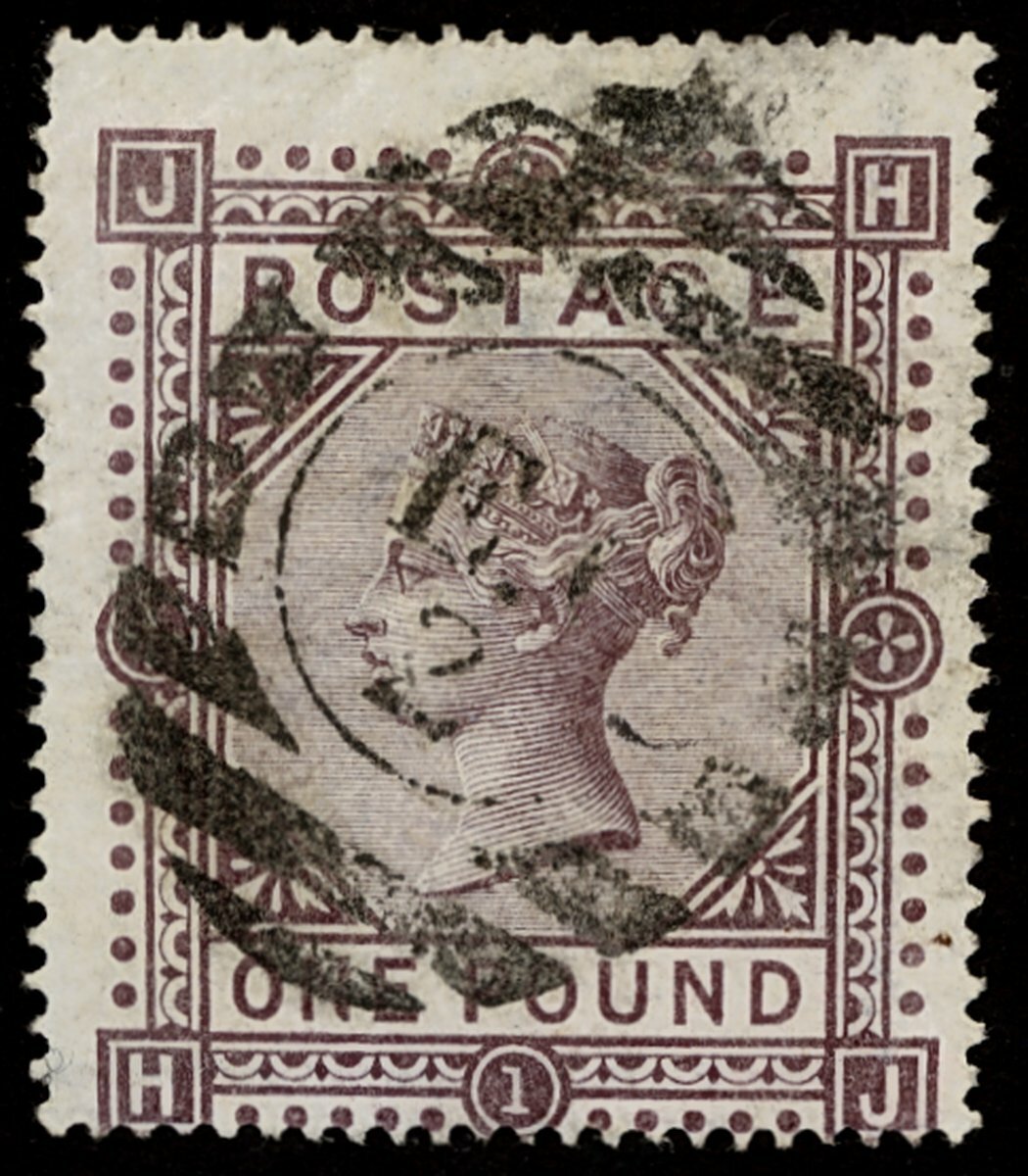 1456 - Great Britain 1867-83 Watermark Maltese Cross £1 brown-lilac, Pl...