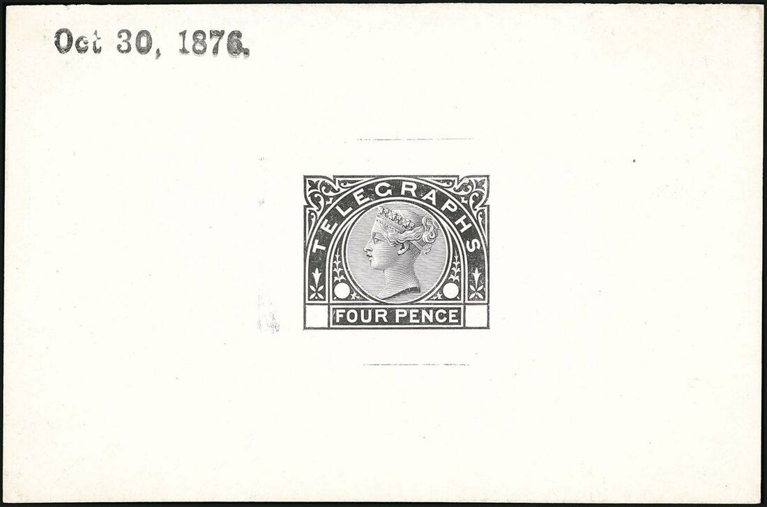 649 - Great Britain Post Office Telegraphs Issued Designs 4d. die proo...