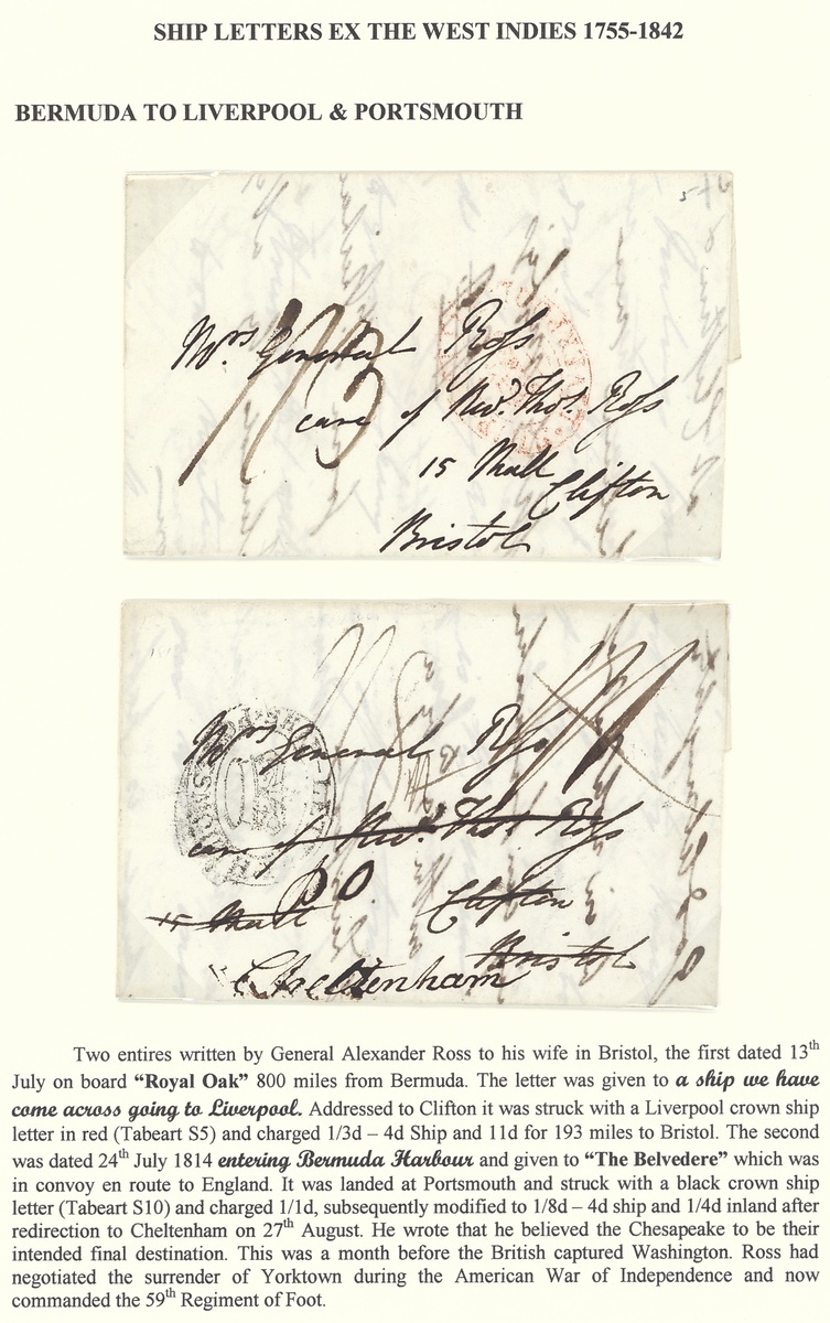 1192 - Bermuda Ship Letters 1814 (13 July) and (14 July) entire letters...