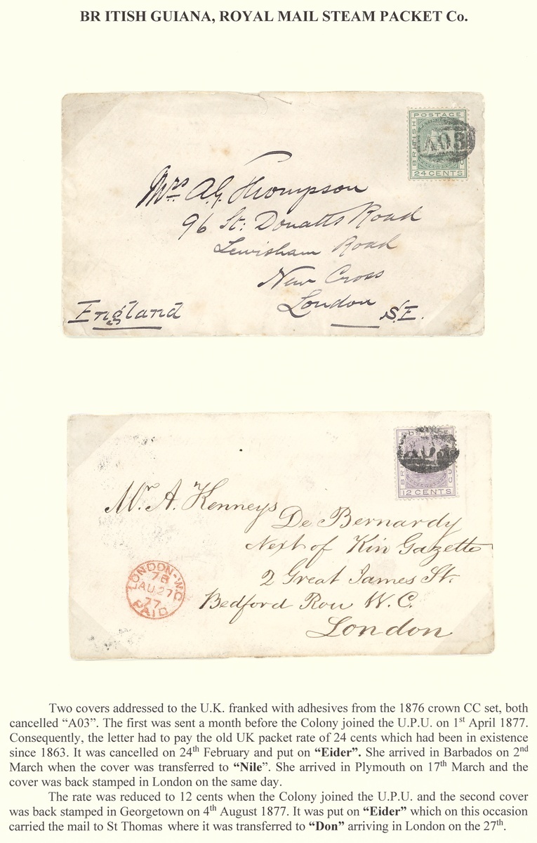 1264 - British Guiana Later Issues on Cover 1877-83 envelopes (7) from...