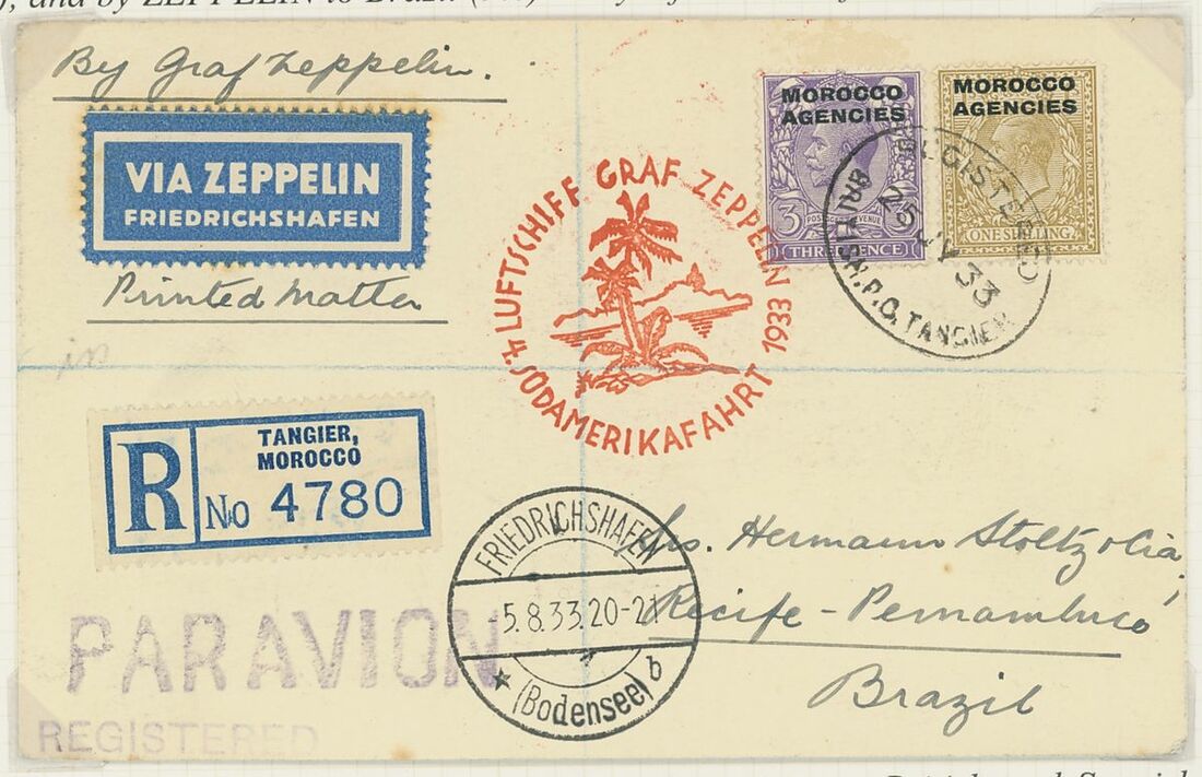 108 Morocco British Post Offices Tangier 1933 35 Zeppelin Selection 