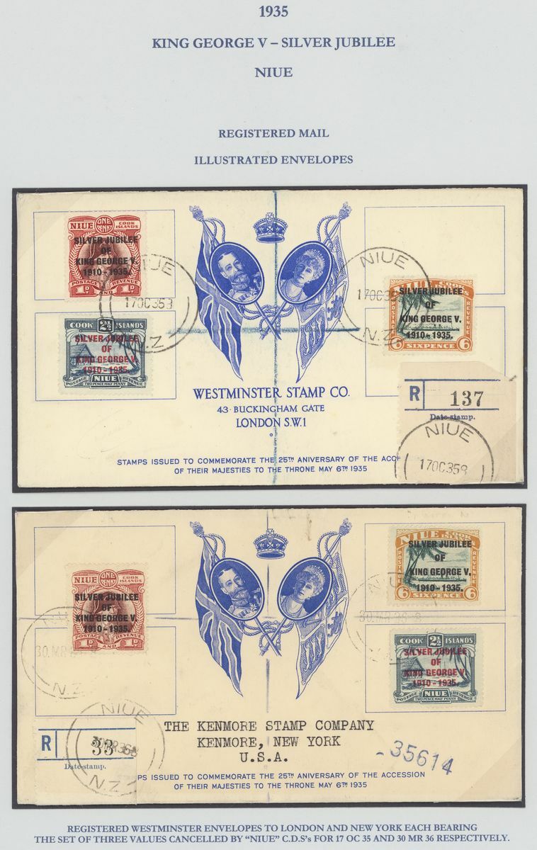 1336 - Niue Postal History A selection (17, fourteen registered) addres...