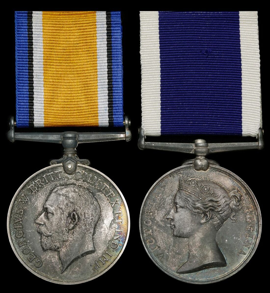 693 - Pair: Chief Officer G. W. Morgan, Royal Navy British War Medal...