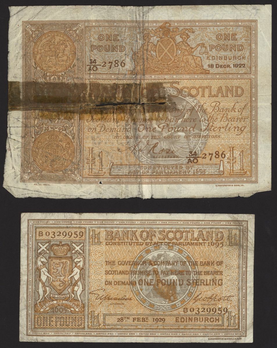 213 - Bank of Scotland, [35 notes] £1, £5, £10, £20, 1929-2001, (PMS B...