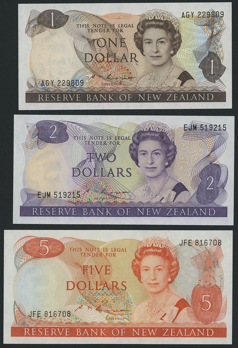 687 - [7 notes] Reserve Bank of New Zealand, complete set of 1981-1992...