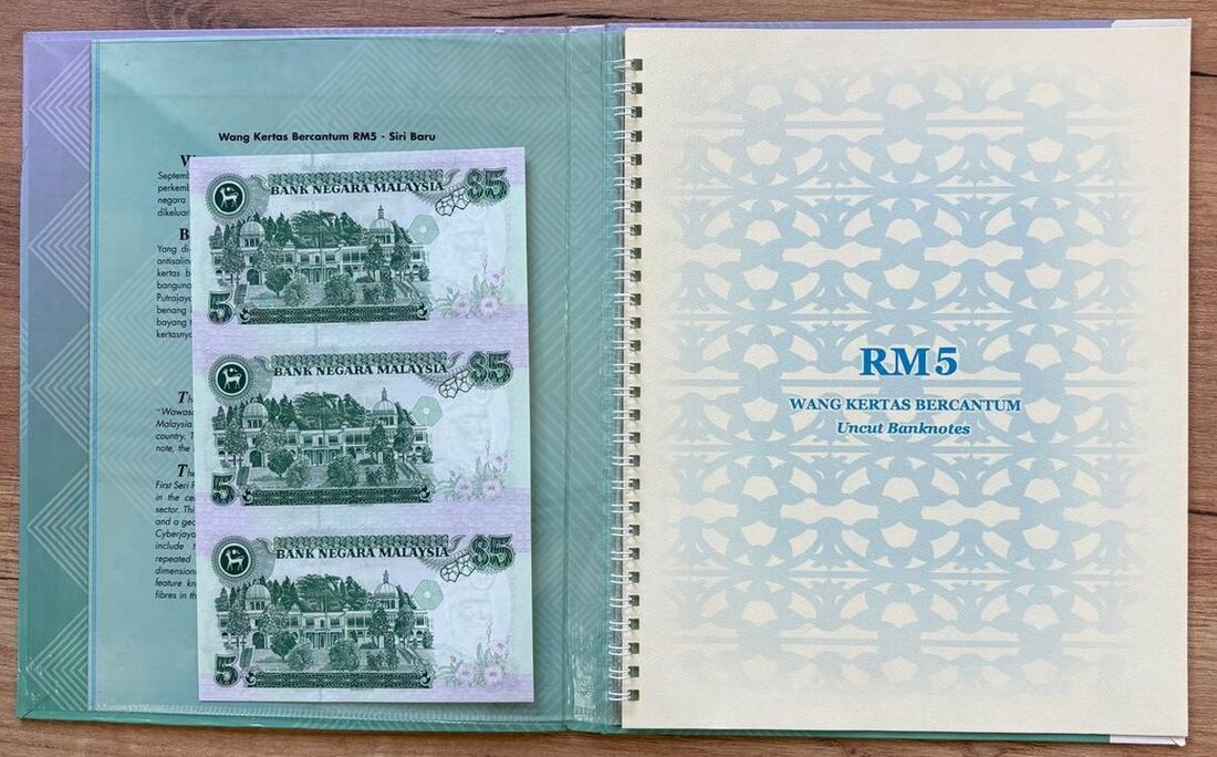 614 - Bank Negara, Malaysia, [6 notes] collectors' booklet of uncut sh...