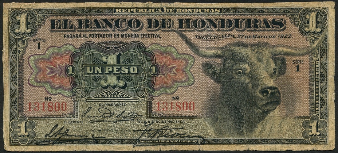 335 - El Banco de Honduras, 1 peso, Tegucigalpa, 27 May 1922, red