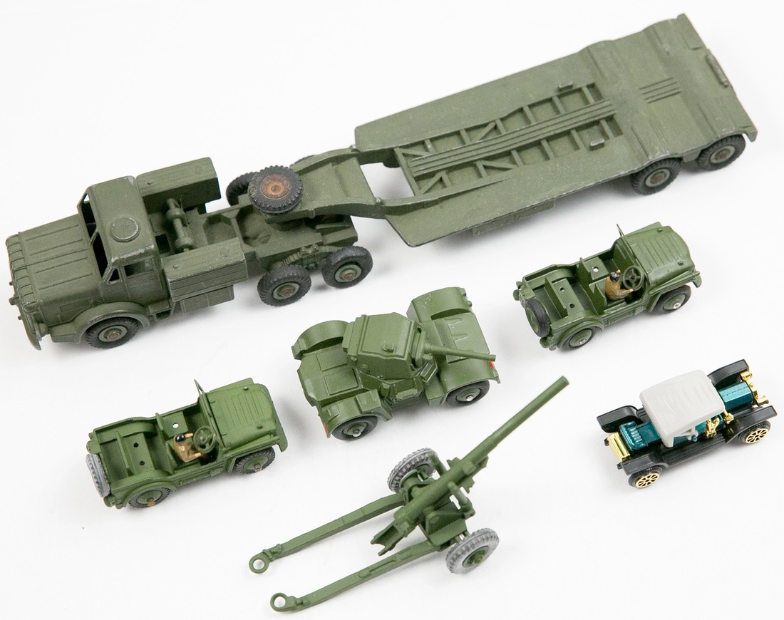 dinky military army antar tank transporter and tank
