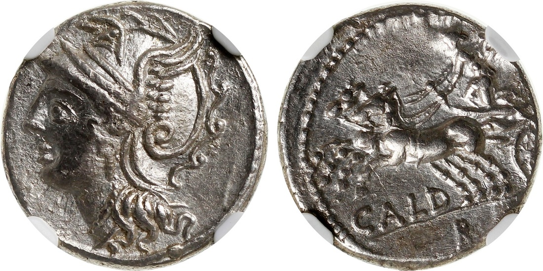 Roman Republic - C. Coelius Caldus - Silver denarius, Rome 