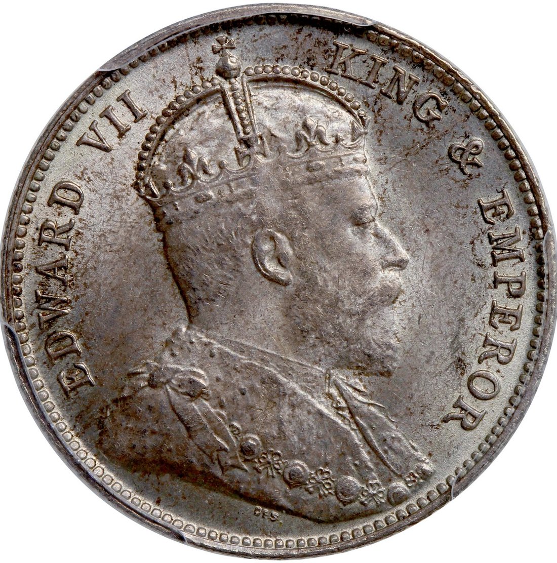 810 - Hong Kong, silver 20 cents, 1905, Key Date,