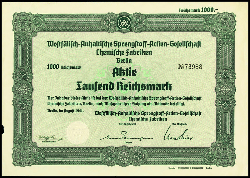 672 - Westfälisch-Anhaltische Sprengstoff-AG Chemische Fabriken. Aktie...