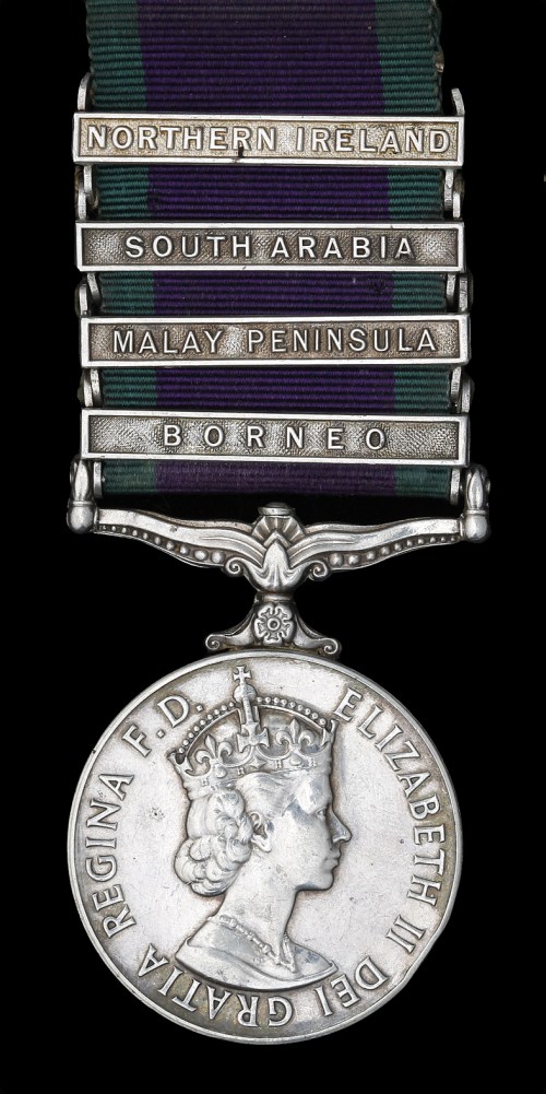 493 - General Service 1962-2007, Four Clasps, Borneo, Malay Peninsula,...