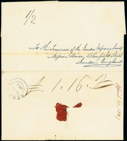 1024 British Guiana Early Letters and Handstamps Berbice 1846 (23 Nov...