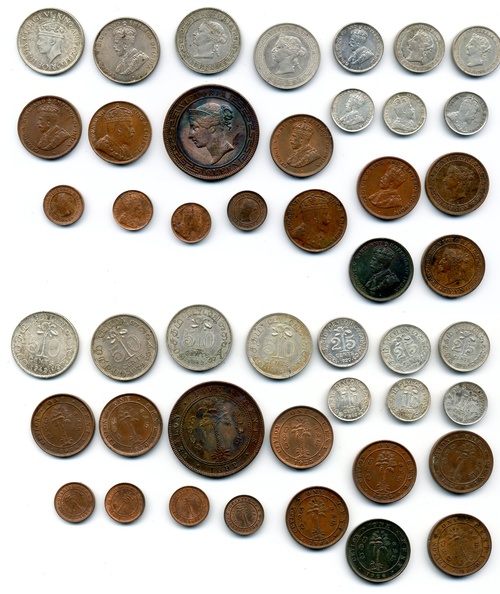 662 - Sri Lanka (ceylon), 50-cents (4), 1892, 1895, 1929, 1942, 25-cen