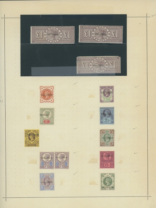5 - Great Britain Specimen Collection 1881-1937 collection each over...