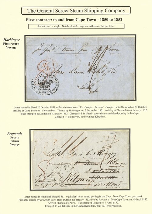 89 - Cape of Good Hope General Screw Steam Shipping Co 1850-52 First...