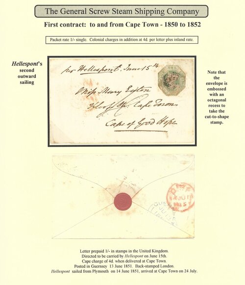 93 - Cape of Good Hope General Screw Steam Shipping Co 1850-52 First...