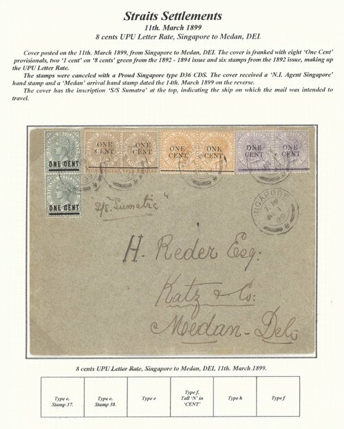 275 - Straits Settlements Covers and Cancellations 1898-1901 envelopes...