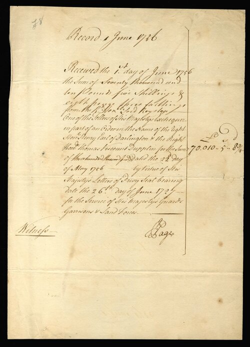 152 - Great Britain 1619-1766, a group of financial documents and pie...