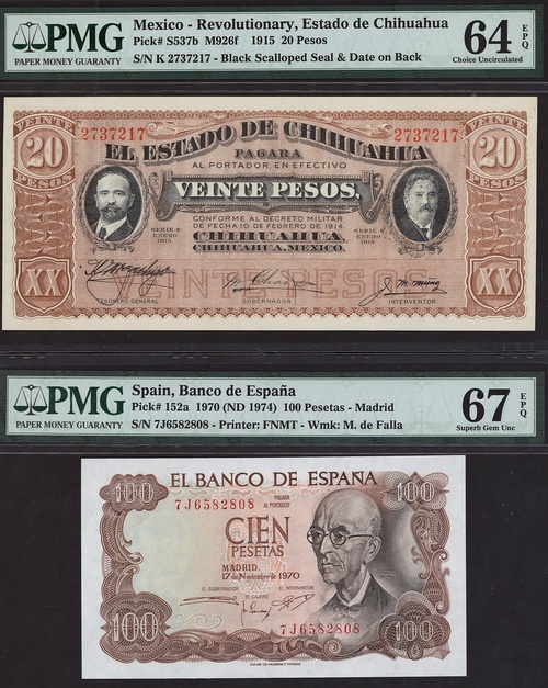 1925 - Mexico, 20 pesos, 1915, (Pick S537b, 152a),
