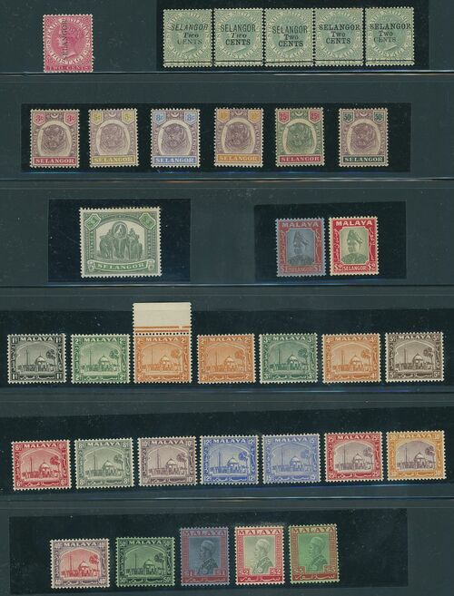 419 - Selangor 1889 2c. with Type 30, 1891 (May) 2c. on 24c. set of f...