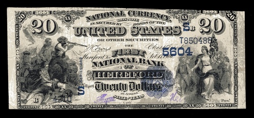 820 - Texas. Hereford. Ch.5604. First National Bank of Hereford. $20 1...