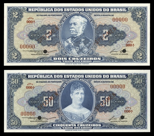 REPUBLICA DOS ESTATOS UNIDOS DO BRASIL UM CRUZEIRO 1954 PAPER CURRENCY