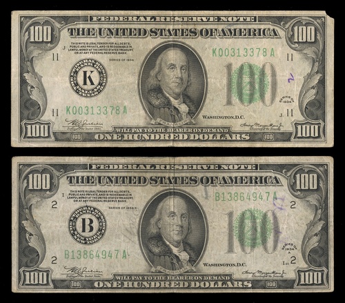 2006 - 1934 & 1934A $100 Federal Reserve Note Grouping. Grades range fr...