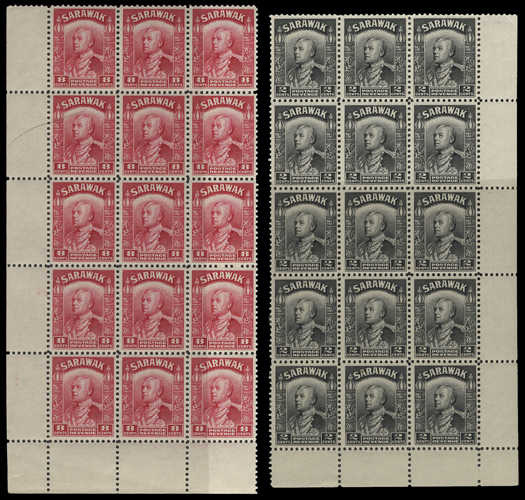 1016 - SARAWAK 1934-41 Bradbury, Wilkinson Issue Issued Stamps 2c. blac...