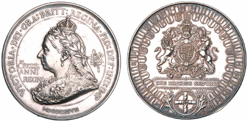229 - Victoria, Diamond Jubilee, 1897, large silver medal by