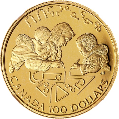 296 Canada Gold 100 Canadian Dollars 1990 Gold International Lite 